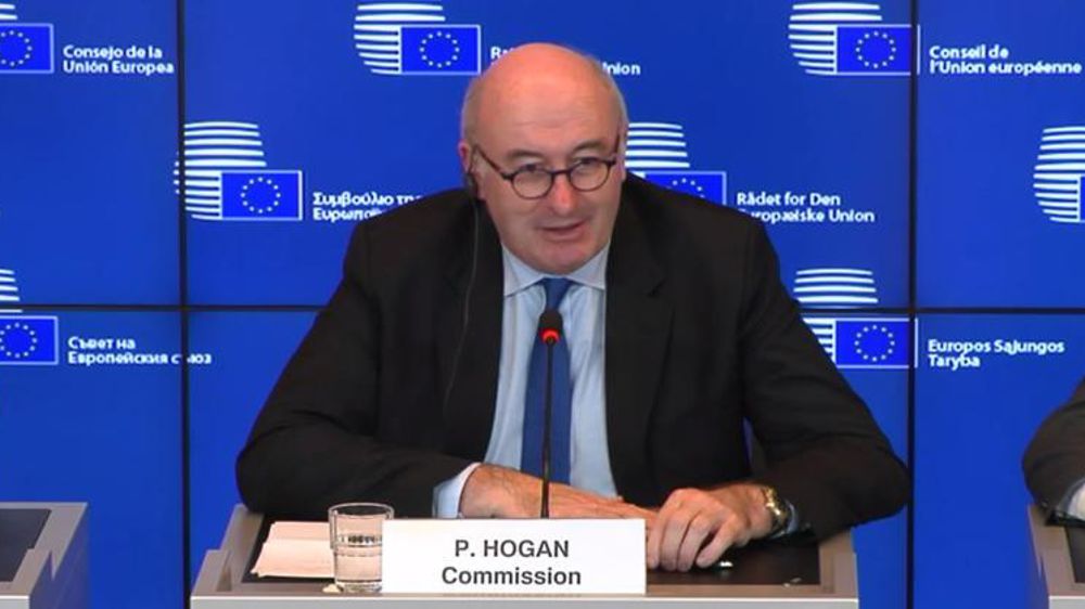 Le commissaire européen Phil Hogan, lors du conseil agricole européen le 9 octobre à Luxembourg.